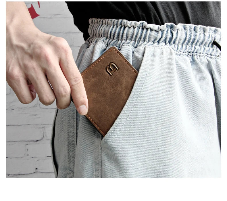 Nouveau Portefeuille Homme en Cuir PU Tendance 2022 avec Compartiment Monnaie Zippé Petit Porte-monnaie Slim Dollar Nouveau Design Portefeuille
