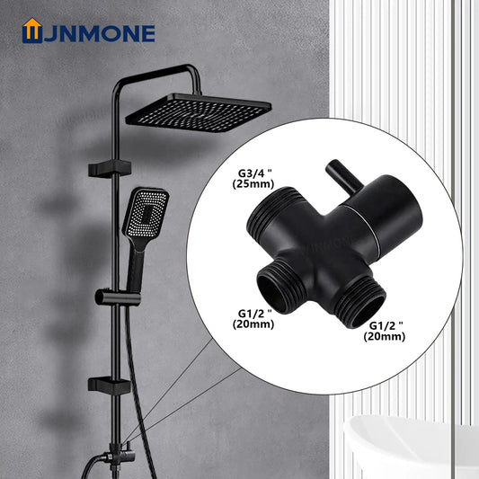 Black Shower Column Set Bathroom Accessories 3 Way Water Diverter Valve Bathtub Mixer Showers Faucet Pressurization Shower Head