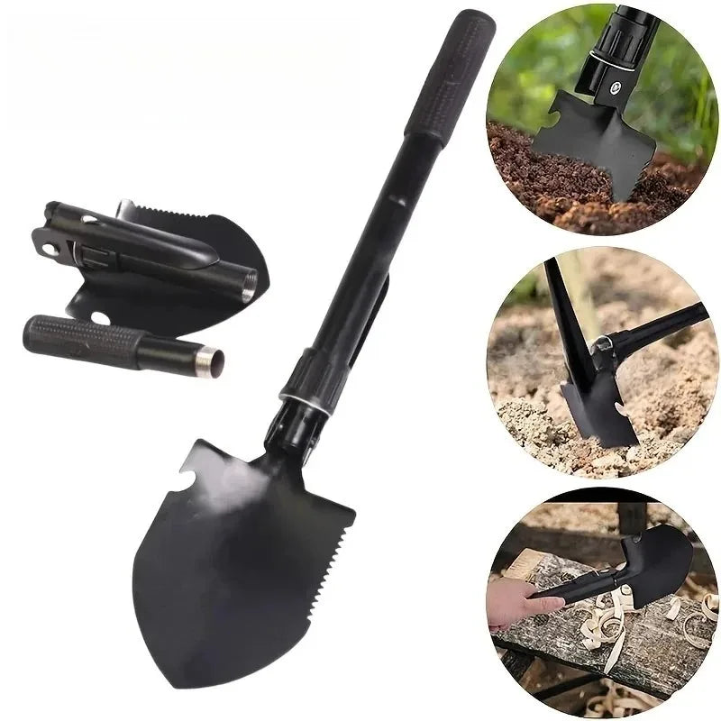 1 pelle pliante multifonction, outils de jardinage, mini-pelle télescopique à neige pour le camping, bêche pliable agricole d'extérieur pour le camping