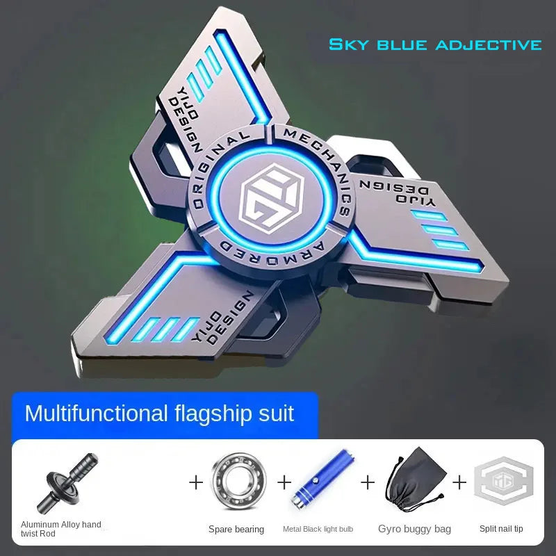Jouets anti-stress EDC lumineux, fidget spinners en alliage métallique, toupie noctilucente anti-stress pour adultes et enfants.