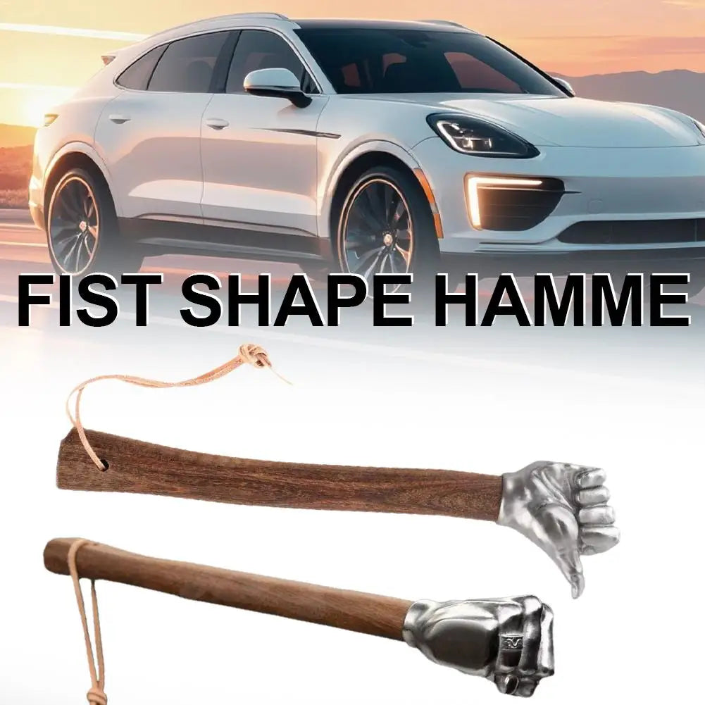 NEU Edelstahl Faustform Hammer Holzgriff für kreatives Zuhause Outdoor Camping Nagelhammer dekoratives Ornament Geschenk