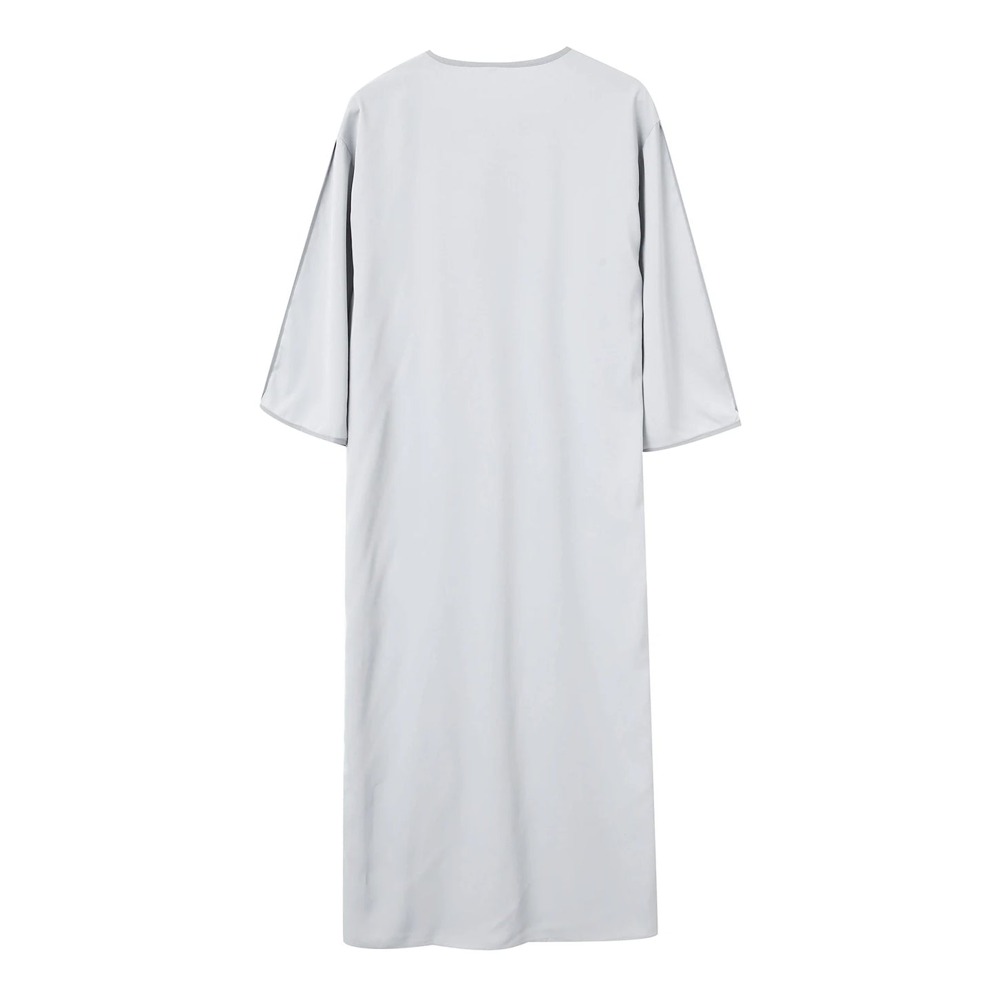 2025 Summer New jubah Muslim Men's Robe Short Sleeve Embroidered Arab Ethnic Style Men's Islamic Clothing