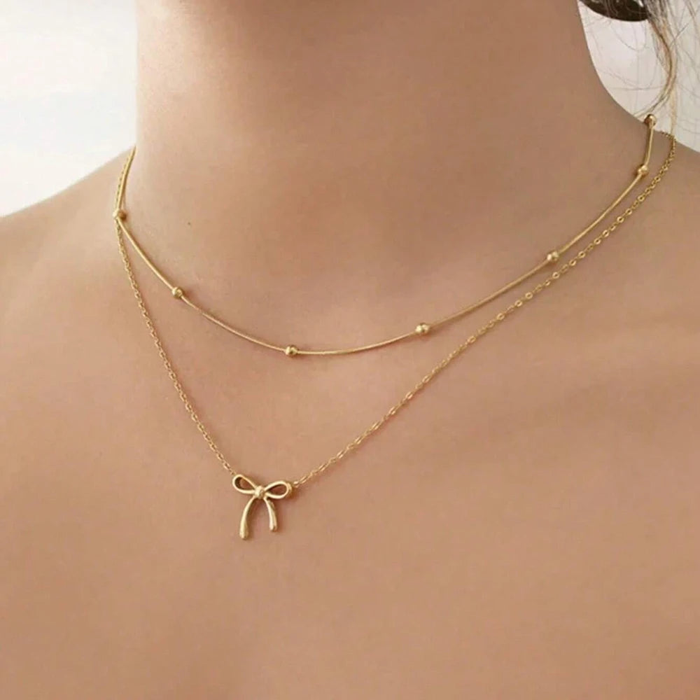 Colliers multicouches en forme de cœur pour femmes, en acier inoxydable, couleur or, pendentif œil maléfique, chaîne ras du cou, bijoux de mariage, cadeau