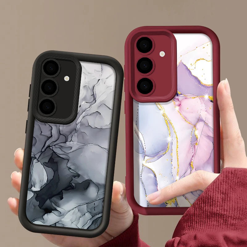 Marmor Hülle für Samsung Galaxy S25 Edge S26 S24 S23 S22 Ultra Plus S25 S24 FE A57 A37 A55 A54 A56 A17 A36 A16 5G Silikonhülle