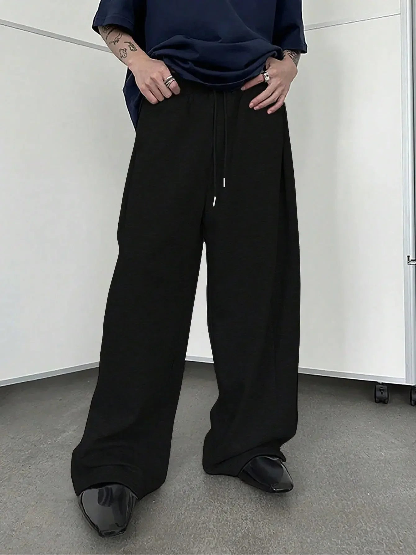 Pantalon de survêtement large Y2K Harajuku pour femmes, streetwear, ample, surdimensionné, gris, de sport, taille haute, avec cordon de serrage, décontracté