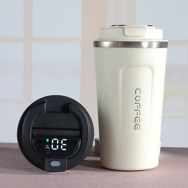 Tasse à café Thermos 380/510 ml en acier inoxydable avec affichage de la température, bouteille d'eau isolée, flasque sous vide.