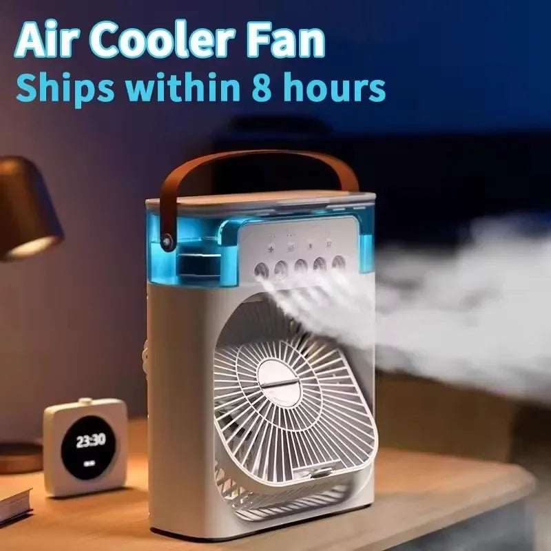 Ventilator Tragbarer Luftkühler Klimaanlage Luftbefeuchter mit 500 ml Wassertank Leiser Nebel-Wassersprühventilator für Zuhause, Zimmer, Camping, Auto, Büro