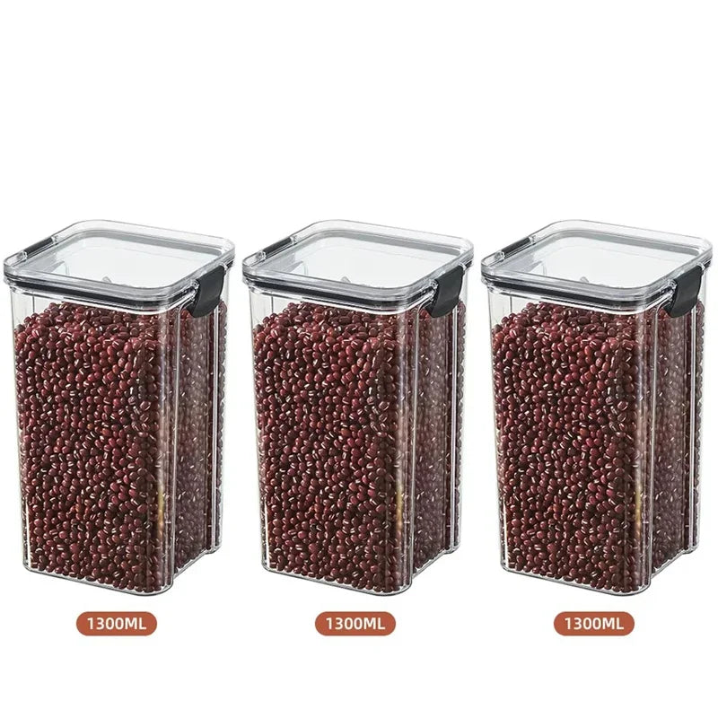 Bocaux scellés de 460 à 1800 ml, organisateur de cuisine pour le stockage des céréales, grand réservoir en plastique, boîte de rangement étanche à l'humidité, bocaux à condiments ménagers