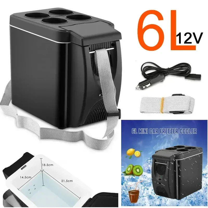Tragbarer 12V Auto-Kühlschrank Gefrierschrank Heizung Kühlbox Reisekühlschrank 6L Mini Auto Gefrierschrank Kühler Wärmer Elektrischer Kühlschrank Amag