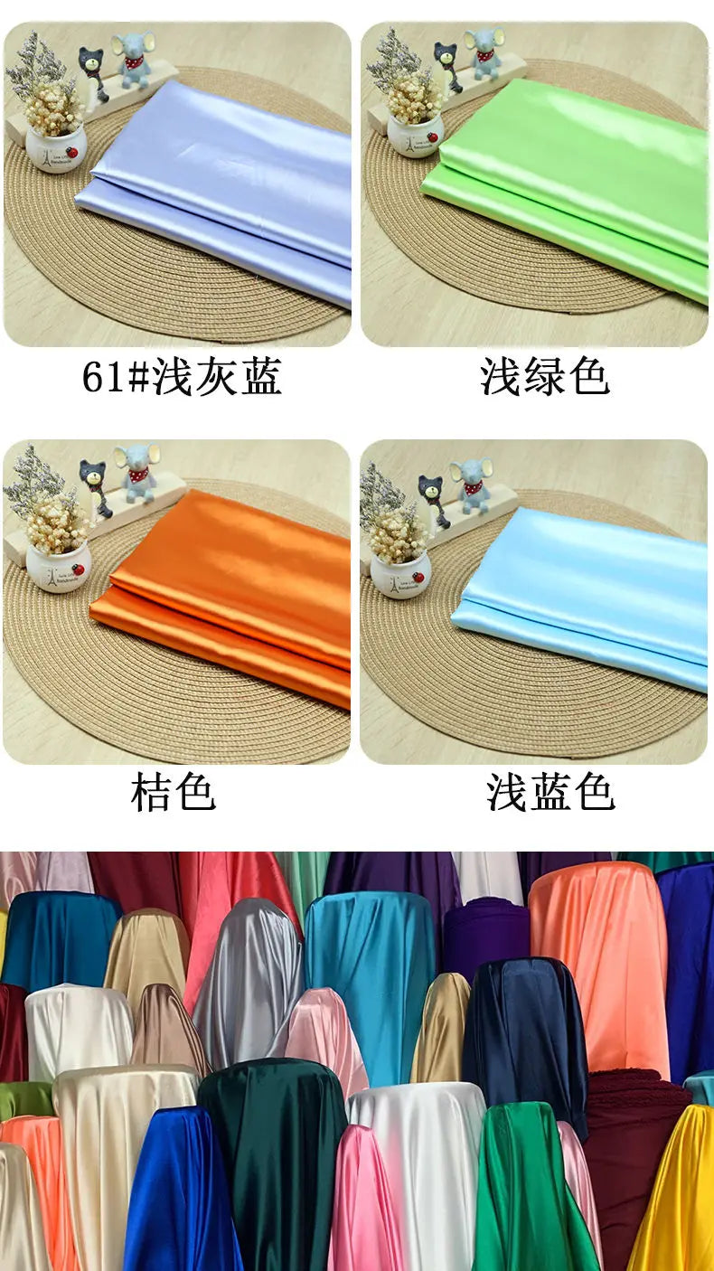 Tissu Satin Micro Élastique Haute Densité Au Mètre pour Vêtements Robes Pyjamas Costumes Couture DIY Doux Lisse Opaque Brillant