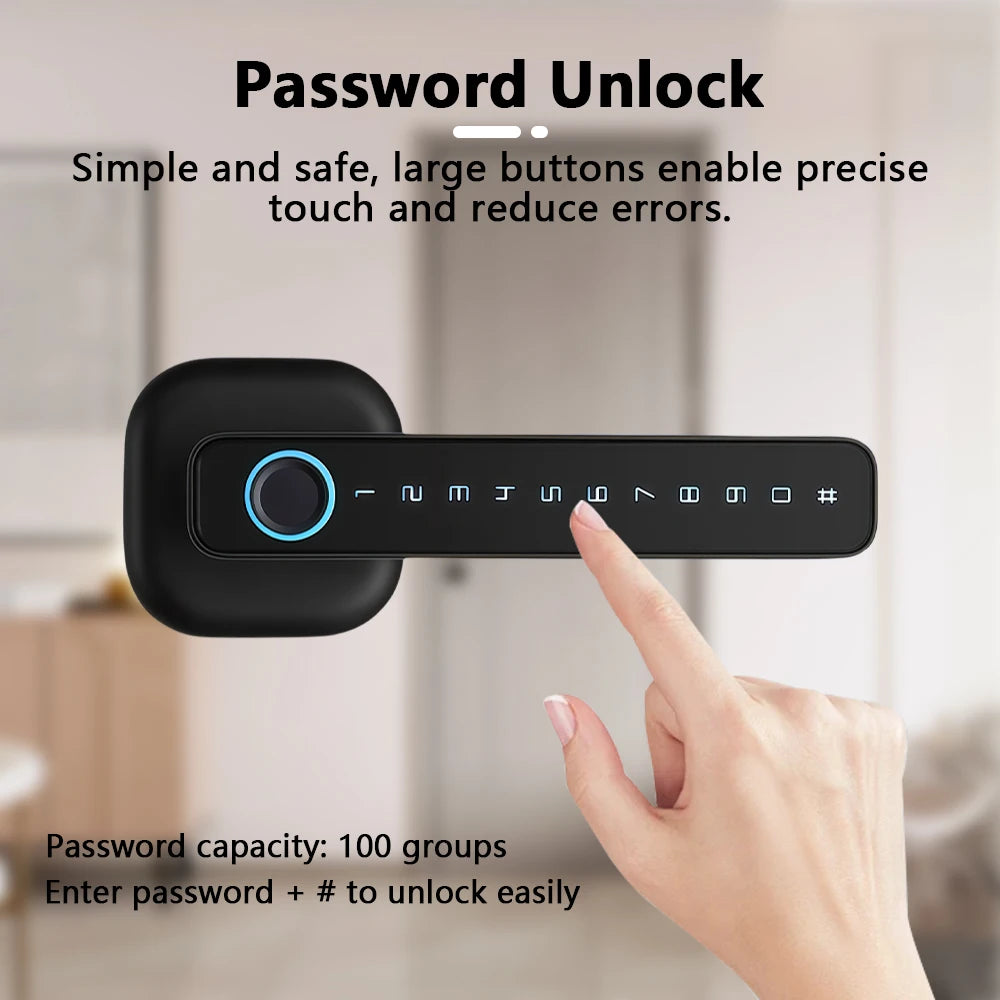 Serrure intelligente CDOK 2025 Nouvelle M6 Tuya Bluetooth, serrure de porte, serrure à empreinte digitale, serrure à mot de passe, méthodes de déverrouillage multiples