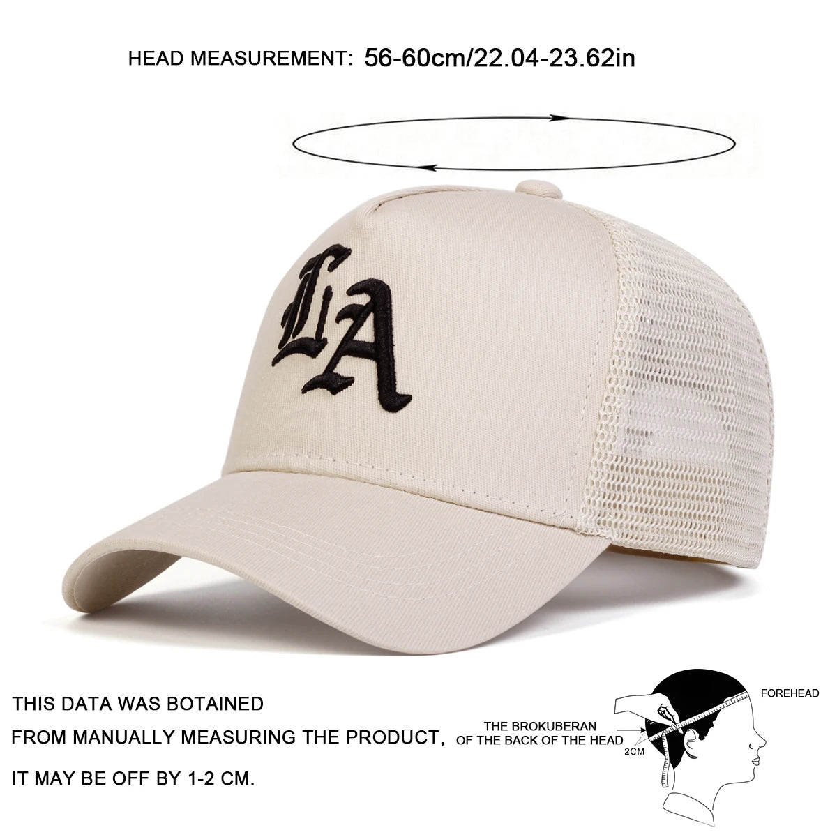 Unisex LA Stickerei Baseball Netzkappen Hip Hop Cap Frühling Sommer Outdoor Verstellbare Freizeithüte Sonnenhut
