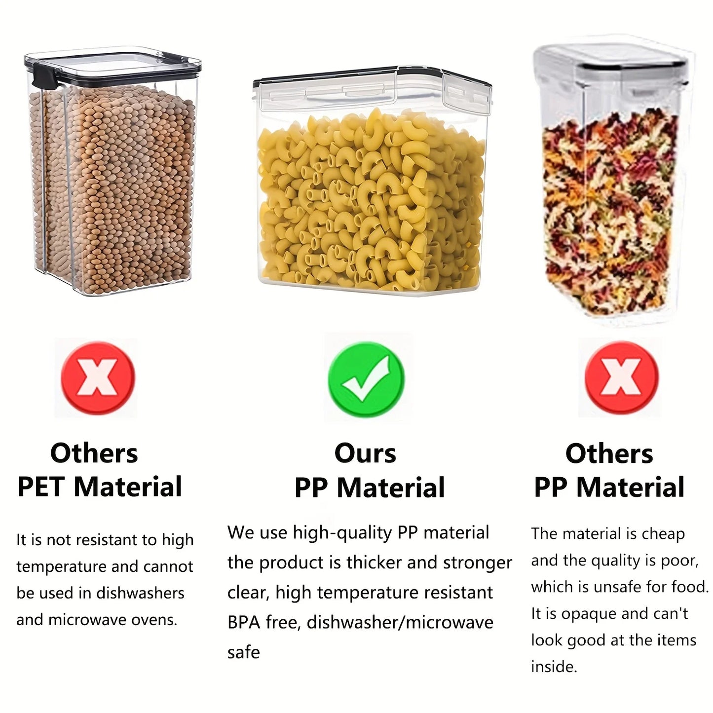 Lot de 2/3/4 boîtes de conservation pour céréales (2,5L 84oz), Contenants alimentaires hermétiques pour l'organisation de la cuisine et du garde-manger, Céréales