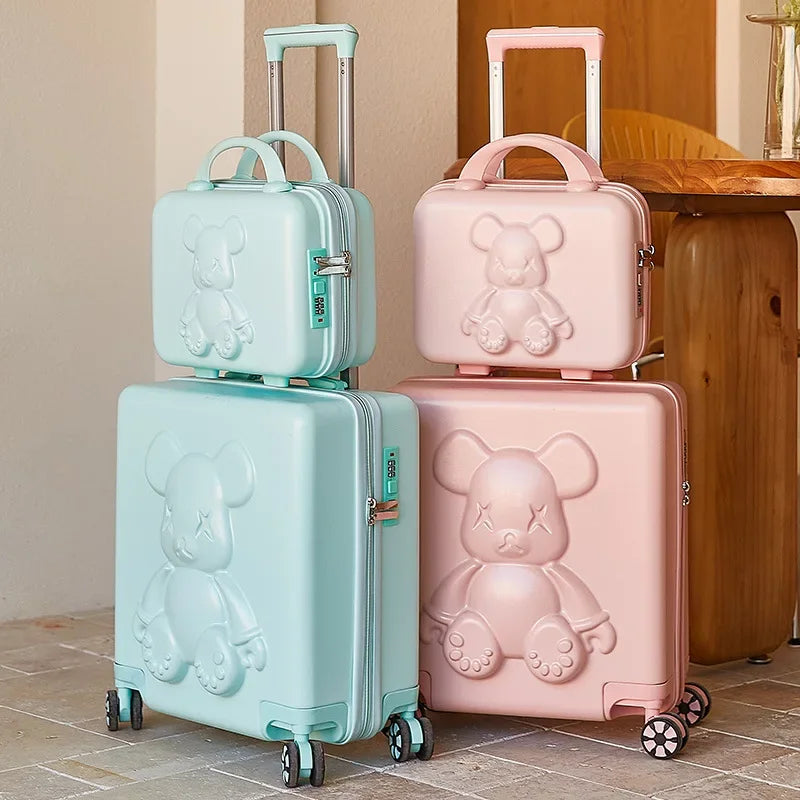 Nouvelle valise trolley universelle à roulettes 18 pouces 2024, sac de maquillage cabine pour hommes et femmes