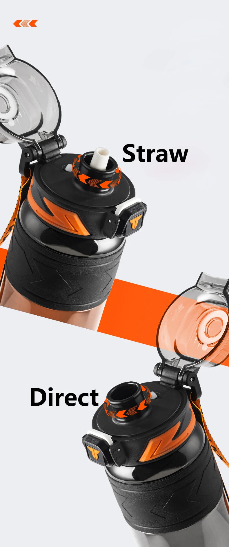 TKK 600/800/1000ml Sport-Trinkflasche Tritan BPA-frei Strohhalm Tragbar Auslaufsicher Kunststoff Trinkgeschirr Outdoor Fitness Kanne