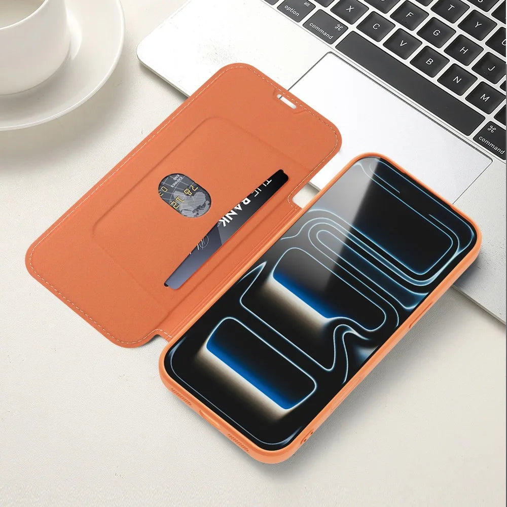 Luxury Leather Original Liquid Silicone Flip Wallet Card Case For iPhone 17 16 15 14 11 12 13 Pro Max Air XS 8 7 Plus Soft Cover