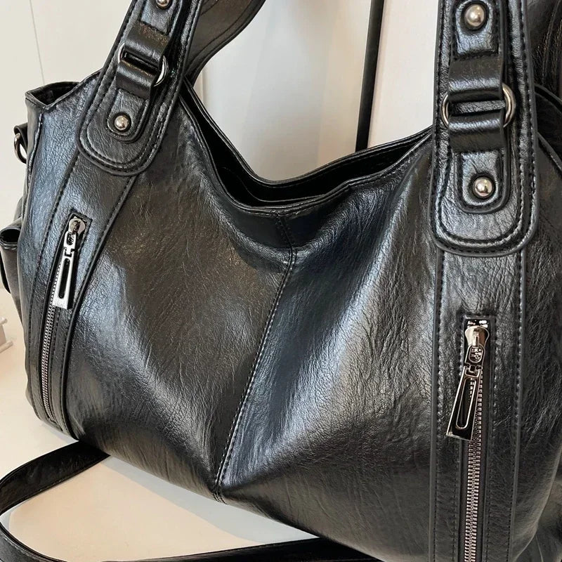 Heiß begehrte Umhängetasche mit weichem Innenfach 2024Hochwertige Damentasche in Kontrastfarben Mode Reißverschluss PU Damenhandtasche