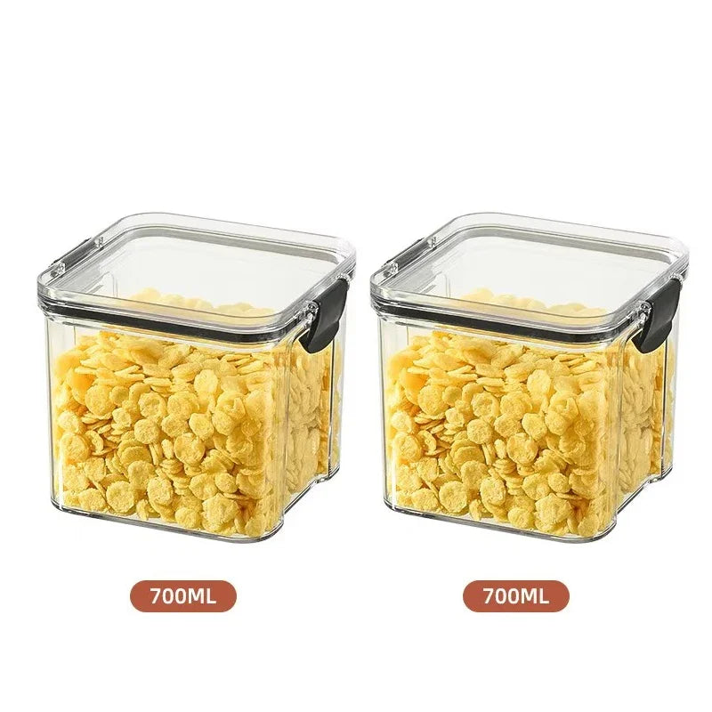 Bocaux scellés de 460 à 1800 ml, organisateur de cuisine pour le stockage des céréales, grand réservoir en plastique, boîte de rangement étanche à l'humidité, bocaux à condiments ménagers