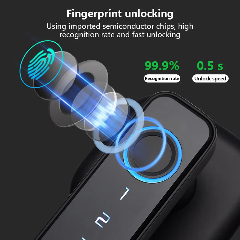 Serrure intelligente CDOK 2025 Nouvelle M6 Tuya Bluetooth, serrure de porte, serrure à empreinte digitale, serrure à mot de passe, méthodes de déverrouillage multiples