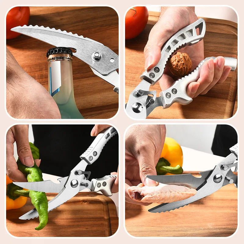 Heavy Duty Kitchen Scissors Meat Fruit Boning Fishing Hunting Camping Professional Stainless Steel Chicken Bone Kitchen Shears