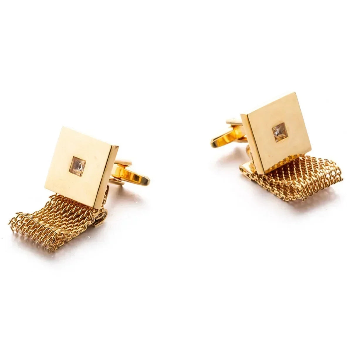 Breite Kette Runde Kupfer Manschettenknöpfe für Herrenmode Inlay Metall Knopf Business Hochzeit Party Manschetten Accessoires