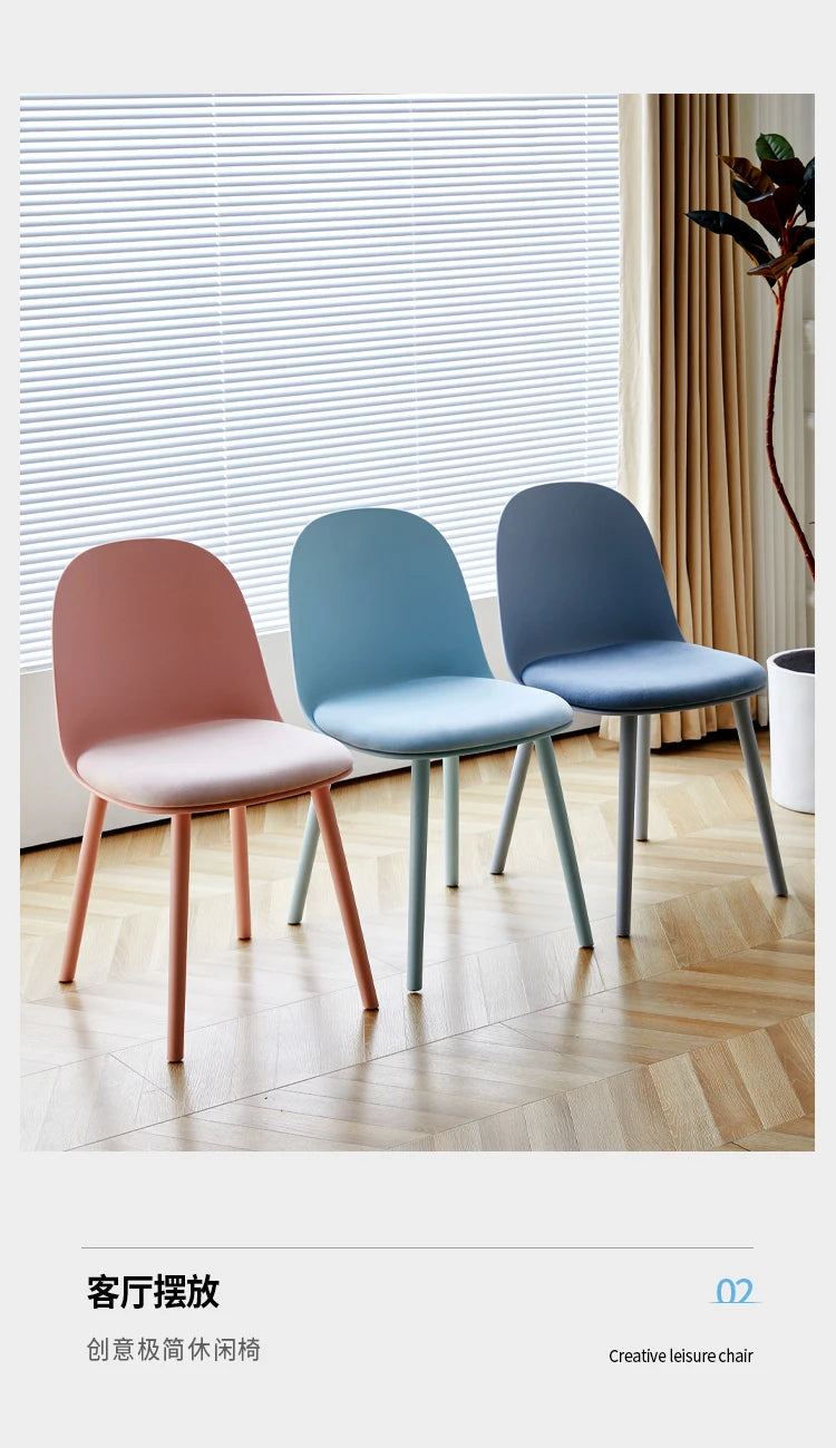 Set Of 4 Aesthetic Dining Chairs Plastic Comfortable Modern Living Room Dining Chairs Ergonomic Bedroom Chaises Home Furniture