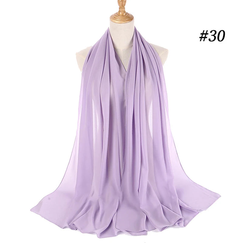 Hijab musulman en mousseline pour femmes, écharpe en mousseline bulle, voile pour femmes, musulmanes, islamiques, de couleur unie, malaisiennes, écharpes foulard musulman