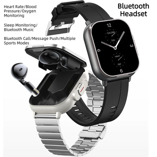 2026 D8 Pro 2.01inch Screen Smart Watch with Wireless Earbud Heart Rate Blood Pressure Blood Oxygen Sports Assistant Smartwatch