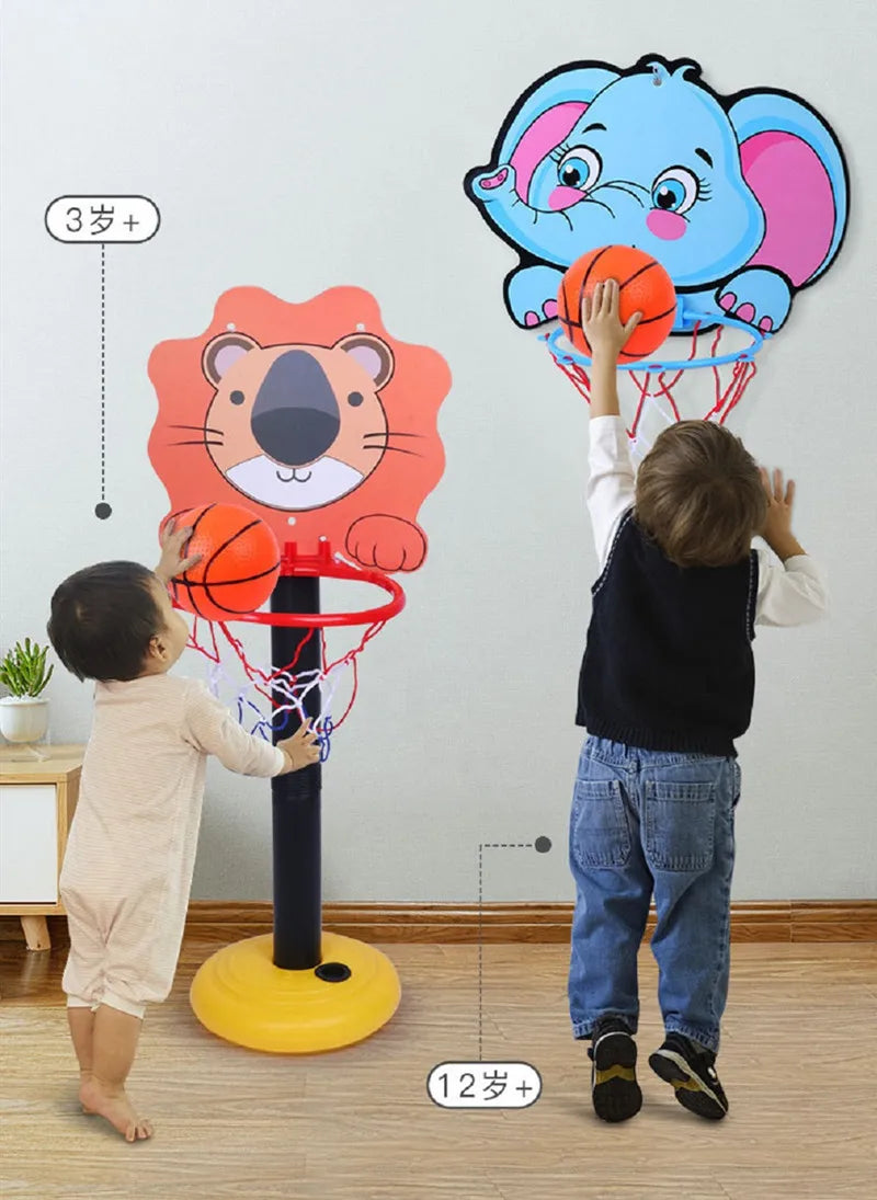 Kit de panier de basket pour enfants, dessin animé, animaux créatifs, support de basket-ball, jeu de sport d'extérieur et d'intérieur pour enfants