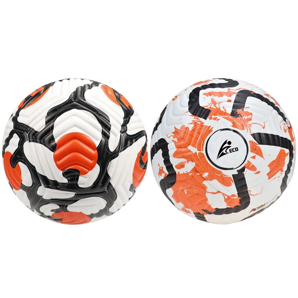 Ballons de football professionnels taille 5, en cuir, cousus à la machine, pour enfants et adultes, pour l'entraînement sportif en extérieur