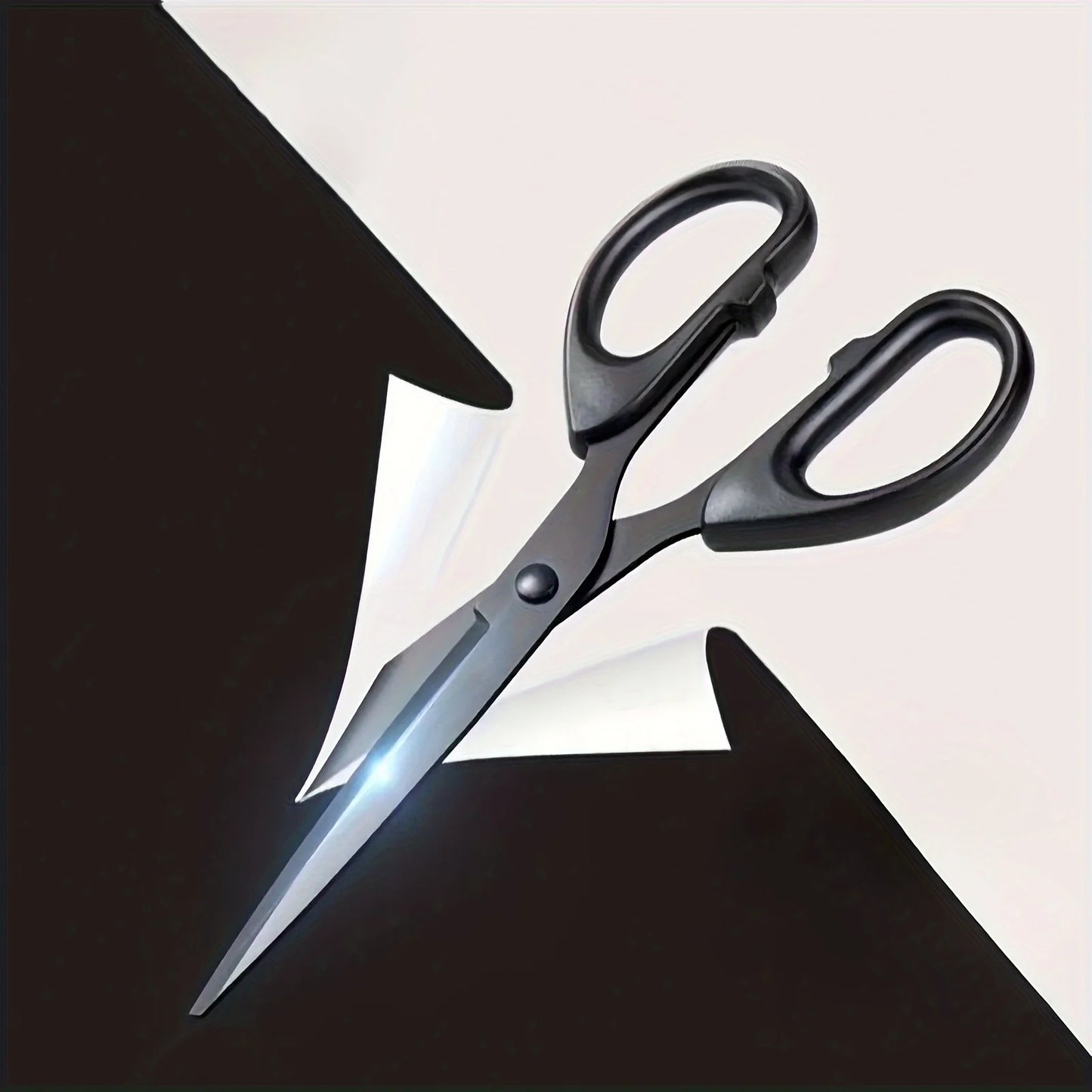 1pc Large Thickened Black Edge Scissors, Blackening Anti-rust Craft, With Non-stick Coating, Widely Suitable For Daily Home