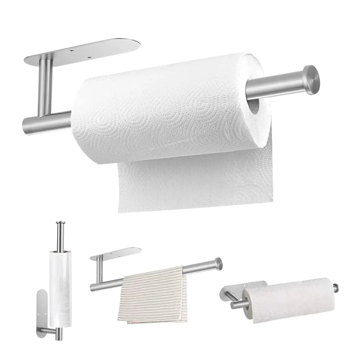Selbstklebender Toilettenpapierhalter Edelstahl Tissue-Halter Wasserdichter Toilettenpapierständer Bad-Accessoires Papierhandtuchhalter