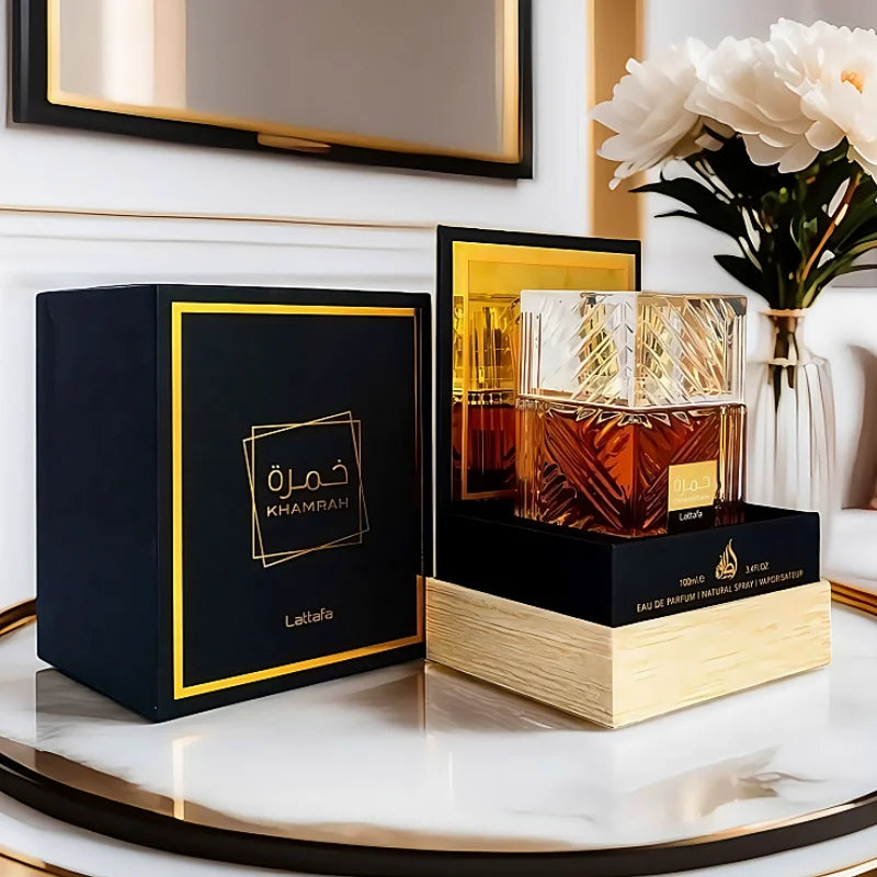 Parfums Arabes Originaux 100ml Khamrah Longue Tenue Parfum Santal et Pin Cologne Parfum de Luxe pour Homme Cadeau