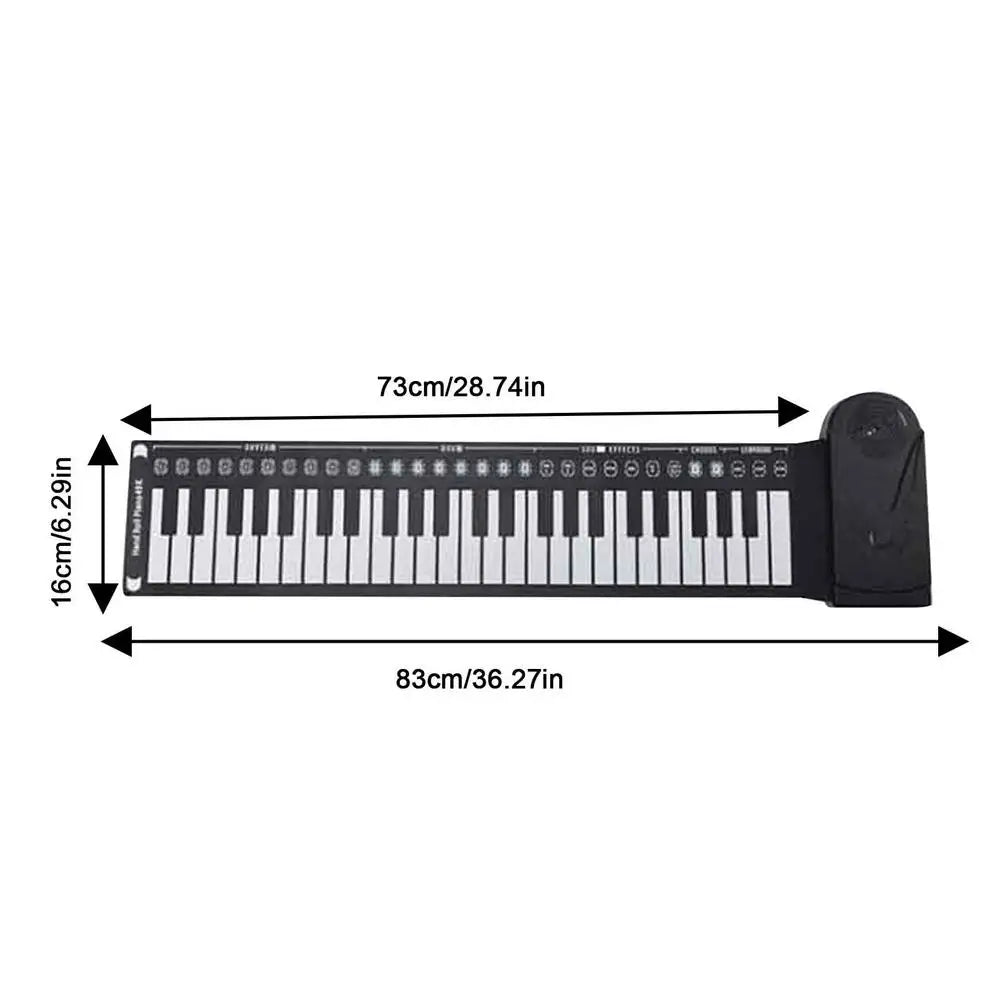 Roll-Up Piano Keyboard, faltbares Hand-Piano, 49 Tasten Hand-Piano für Anfänger, Kinder, Erwachsene, Lernspielzeug für Zuhause