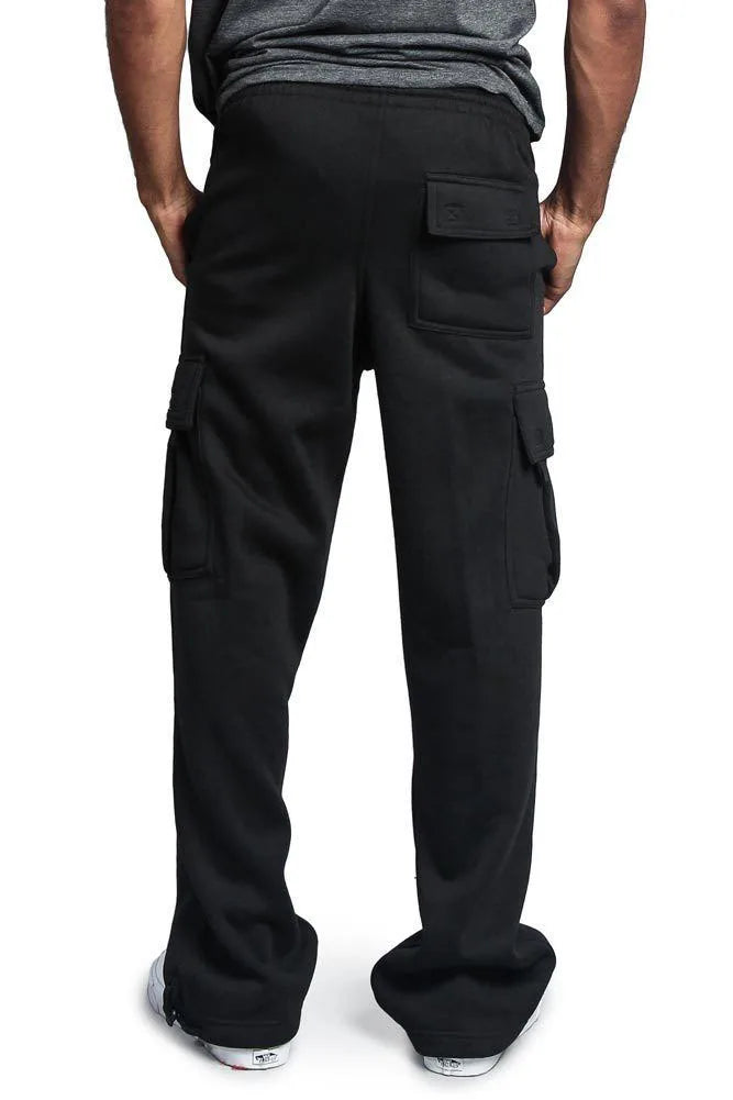 Frühling und Herbst Neue Herren Sport-Freizeit-Hose Multi-Pocket Lose Unifarbene Cargo-Arbeitshose Streetwear Herrenhose