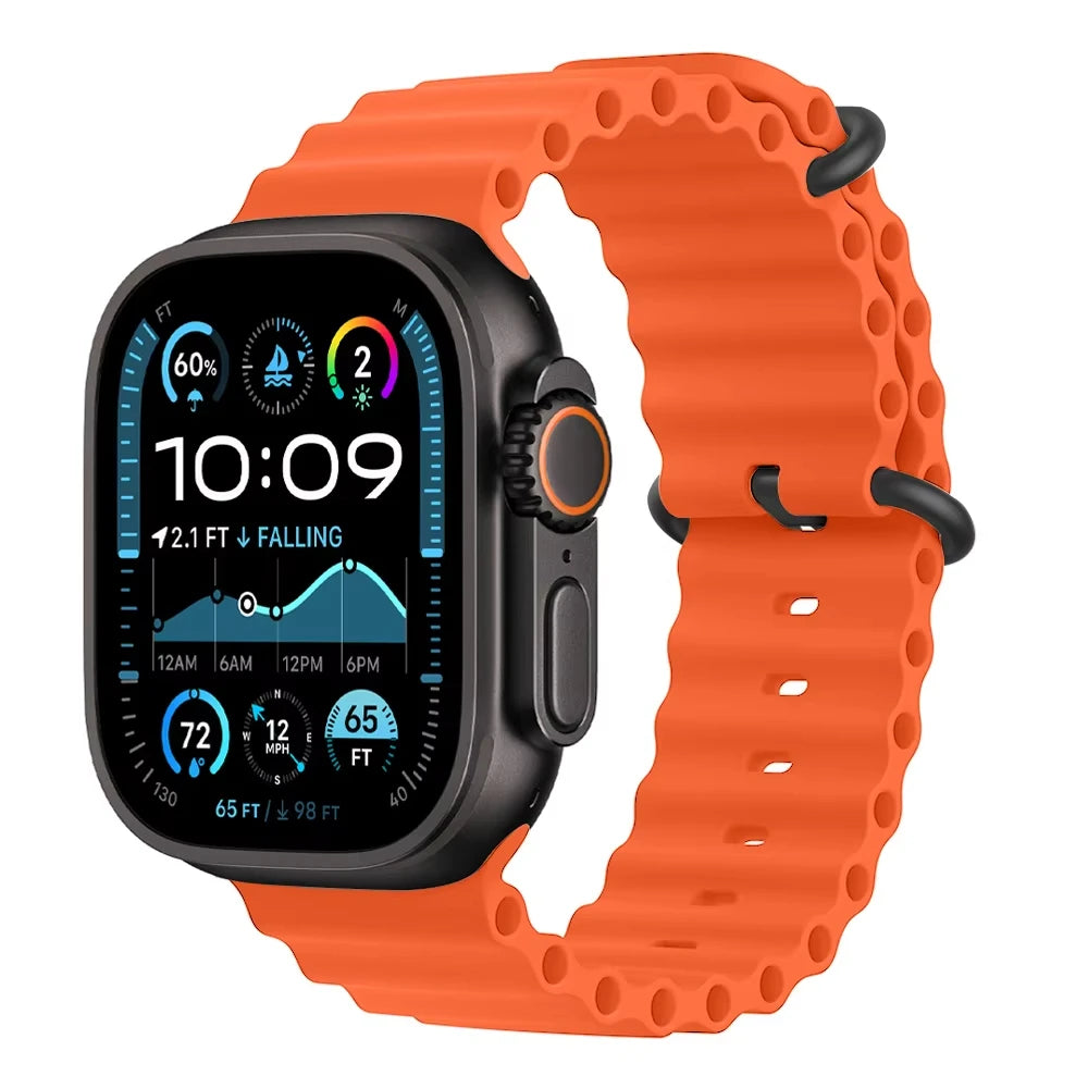 Offizielles Ocean Armband für Apple Watch Ultra 3 2 49mm 46mm 44mm 40mm 42 41 45 Sportarmband iWatch Series 11 10 9 7 8 6 SE3