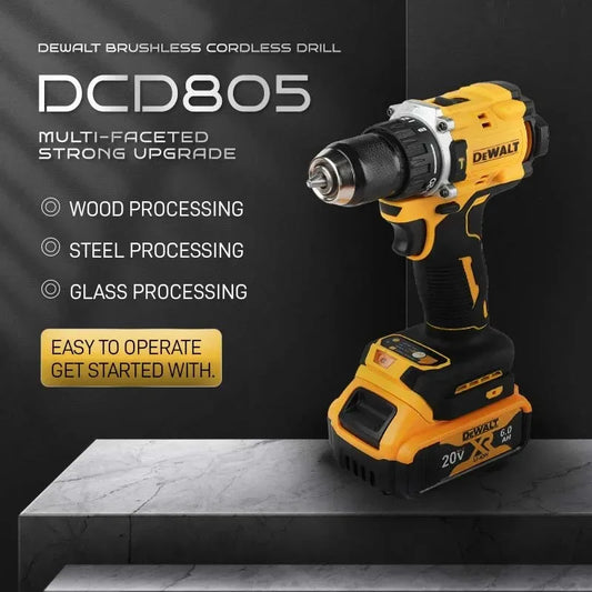 DEWALT Lithium Battery 20V Rechargeable Brushless Compact Electric Screwdriver Hand Drill Impact Drill DCD805
