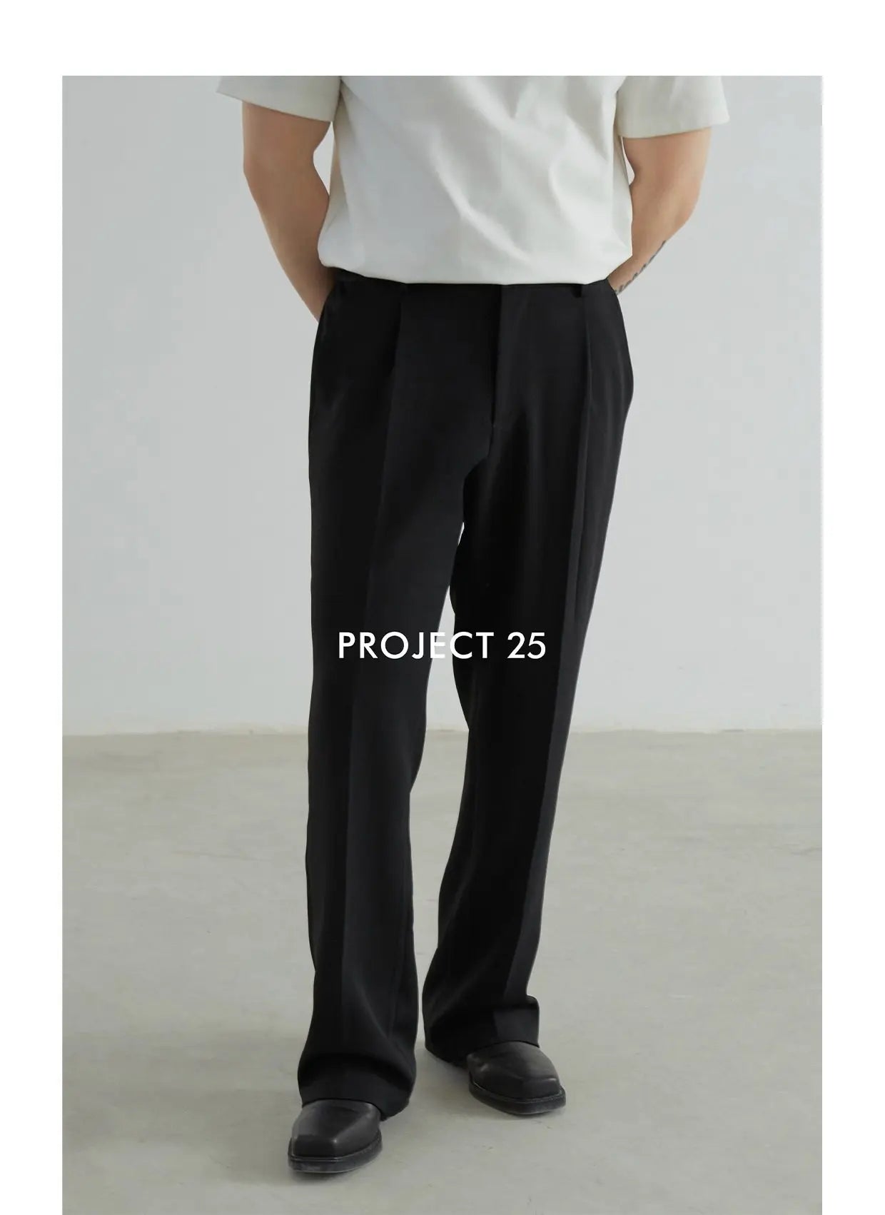 PROJECT 25 Herren-Hose, Schwarz, gerades Bein – Knitterarm, elegant fallend, lockere Passform & vielseitige Casual-Anzughose