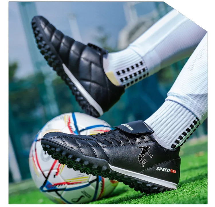 Chaussures de football homme crampons FG/TF, respirantes, professionnelles, pour gazon, antidérapantes, à crampons longs, pour entraînement adulte en futsal