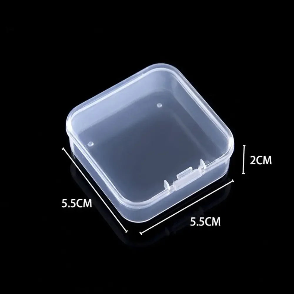 Square Round Plastic Transparent Storage Box Small Items Sundries Organizer Case Jewelry Beads Container Box Tools Accessories