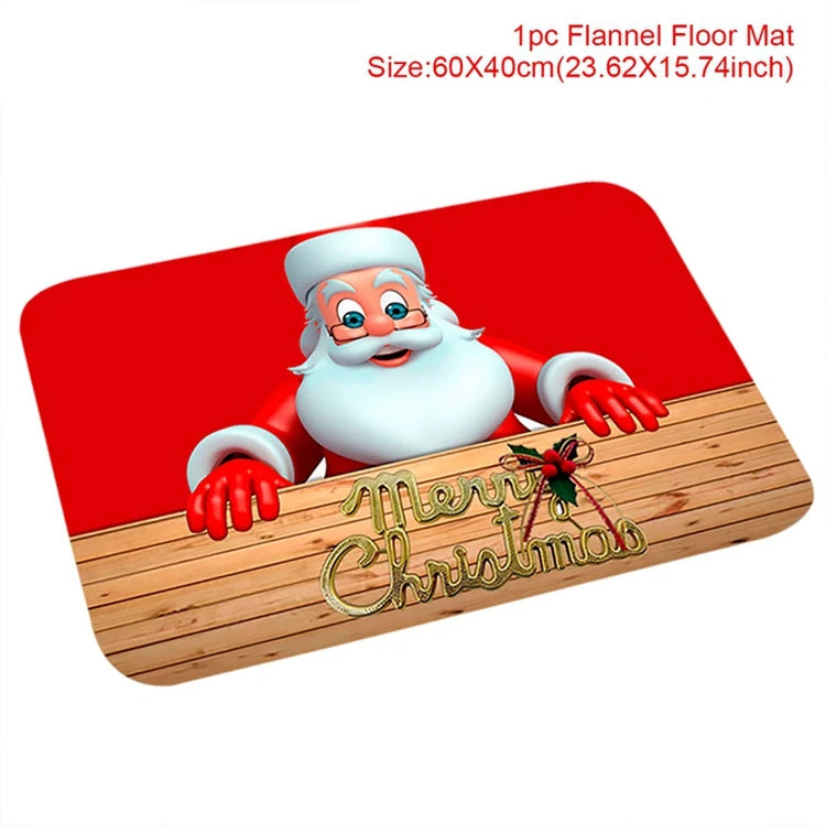 Weihnachts-Fußmatte Weihnachtsmann Outdoor-Teppich Frohe Weihnachten Dekorationen für Zuhause 2025 Navidad Weihnachtsornament Neujahr 2026