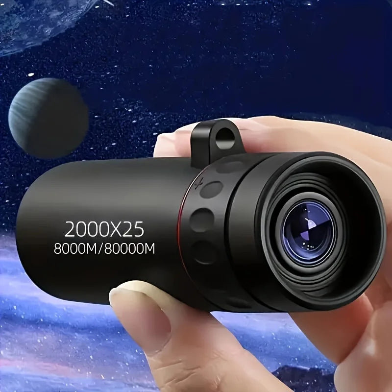 2025 2000X25 HD Monokular-Teleskop, kompakt, tragbar für Reisen, Wandern, Angeln, Camping, Sternenbeobachtung, Konzerte und Vogelbeobachtung