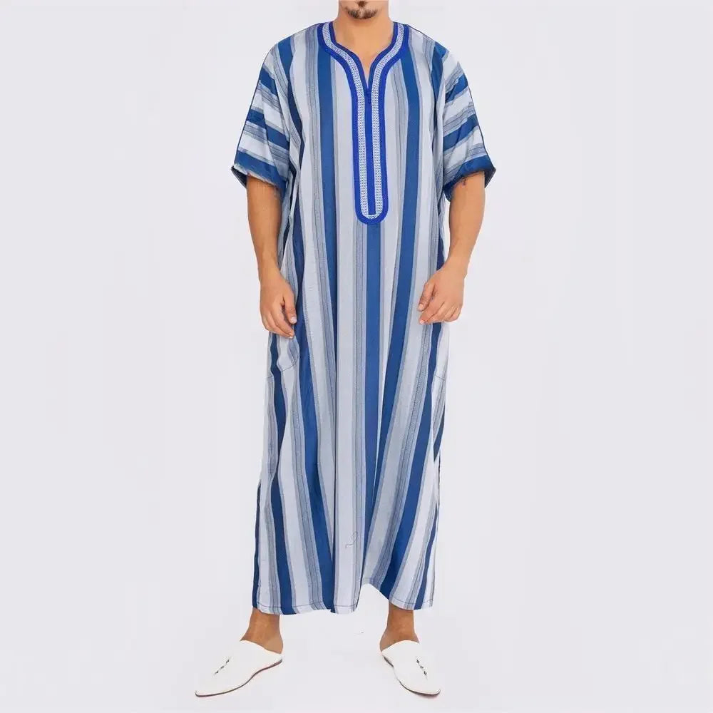 Herren Muslim Thobe 2026 Mittlerer Osten Jubba Thobe Langarm Islamisches Gewand Herren Muslimisches Kleid Saudi-Arabisch Kapuzen-Thobe Abaya Männlich