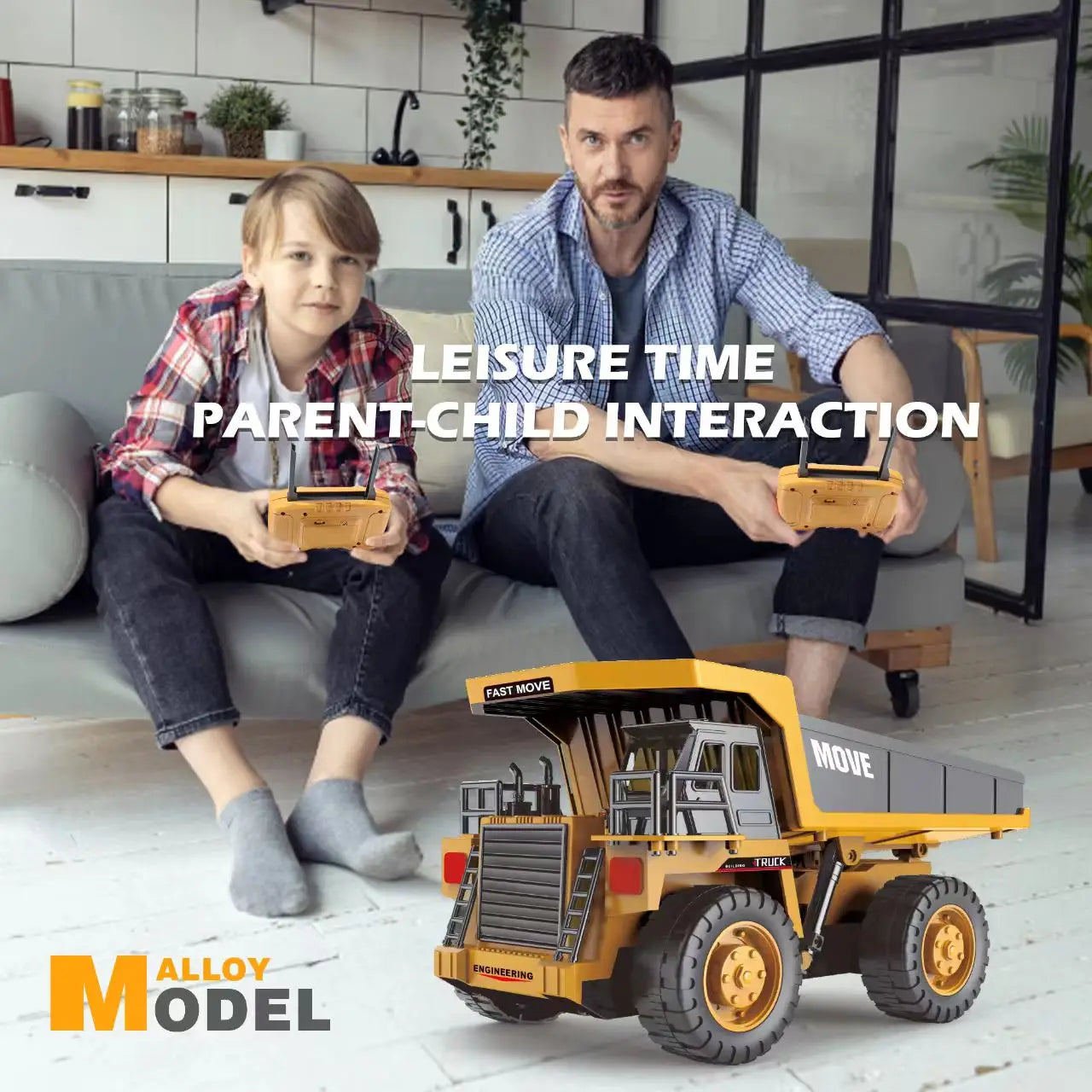 ZWN 1/16 1/20 Ferngesteuerter Bagger Kipper RC Modellauto Spielzeug Professionelles Legierungs-Simulations-Baufahrzeug für Kinder