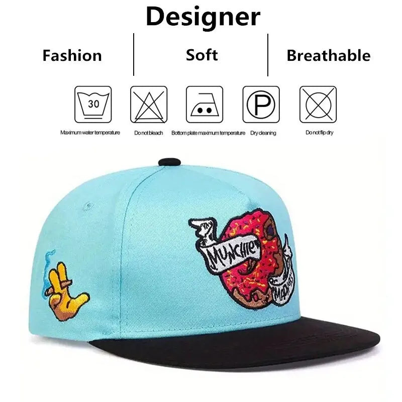 Unisex Donut Stickerei Hip-Hop Mützen Outdoor Verstellbare Freizeit Baseball Caps Sonnenhut
