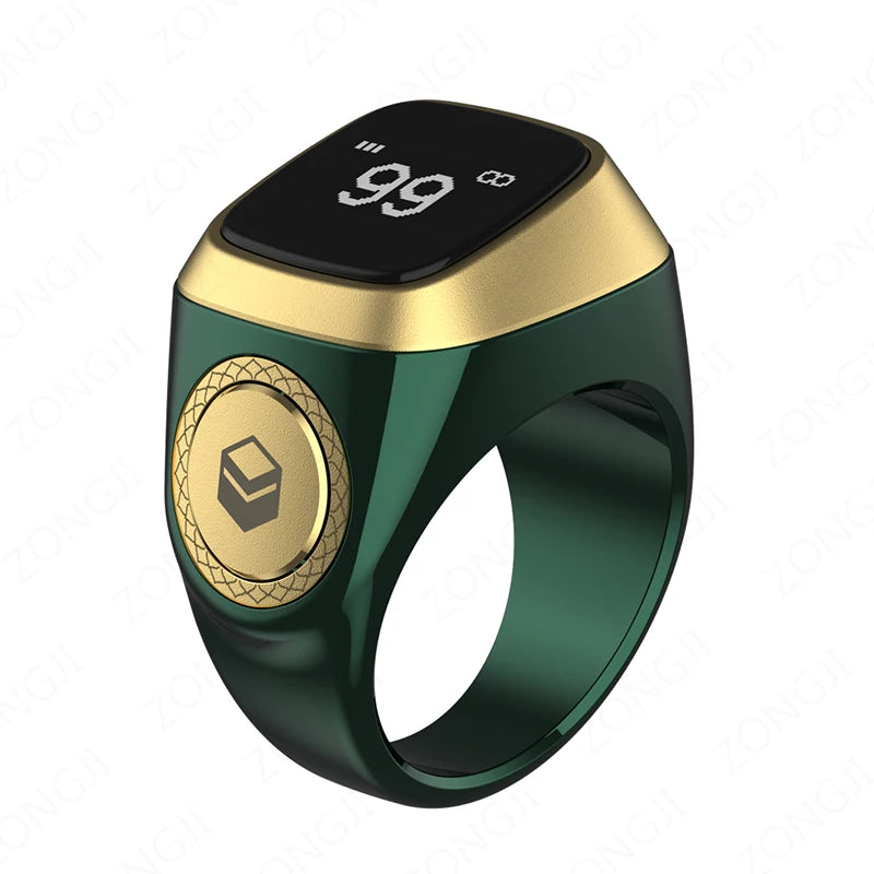 Bague de Zikr Intelligente IQibla 2025, Tasbih de Louange, Compteur Numérique Électronique pour Musulmans, Rappel de Prière par Vibration, Étanche