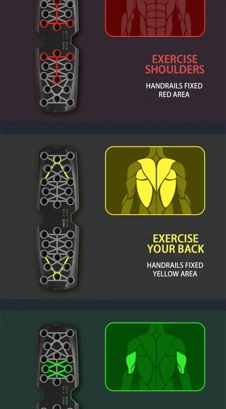Planche de pompe 21 en 1 NW – Station d'exercice pliable portable – Équipement de fitness portable pour pompes – Équipement de musculation pour entraînement en salle de sport