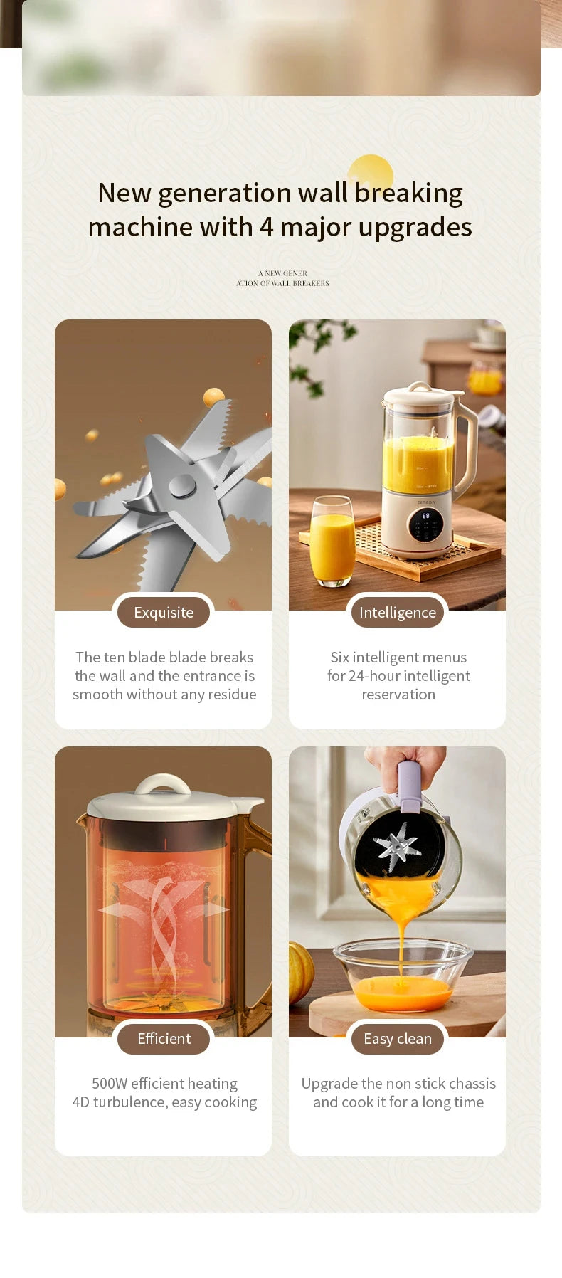 1.2L Soybean Milk Machine Electric Juicer Blender Mixer Soybean Milk Maker High Speed Blender Rice Paste Maker Breakfast Machine