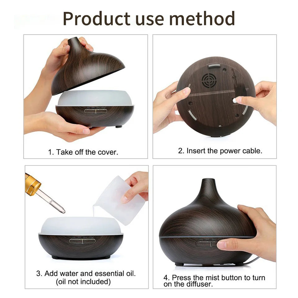 Aroma-Diffusor Ätherisches Öl Aromatherapie Ultraschall-Luftbefeuchter Automatische Fernbedienung Luftbefeuchter 300 500 1000ml