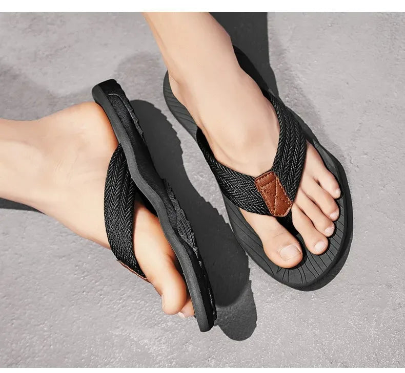Hommes Pantoufles Été Tongs Marque Mode Extérieur Confortable Décontracté Claquettes Chaussures Plage Antidérapantes Hommes Sandales